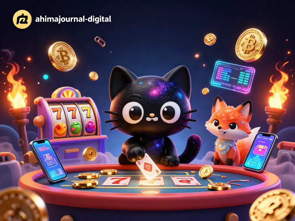 Bet on fun at the cosmic table with ahimajournal-digital's black hole cat and galaxy fox!