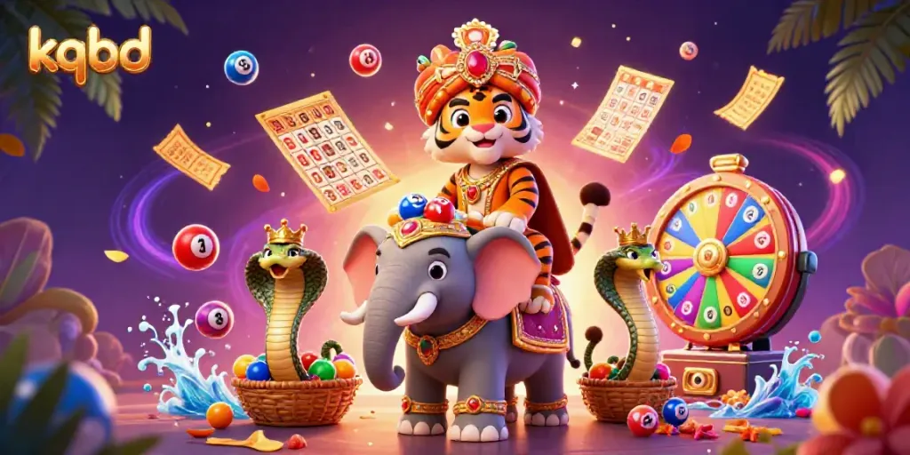 Experience the thrill of kqbd with a vibrant 3D scene showcasing casino characters and dynamic game elements.