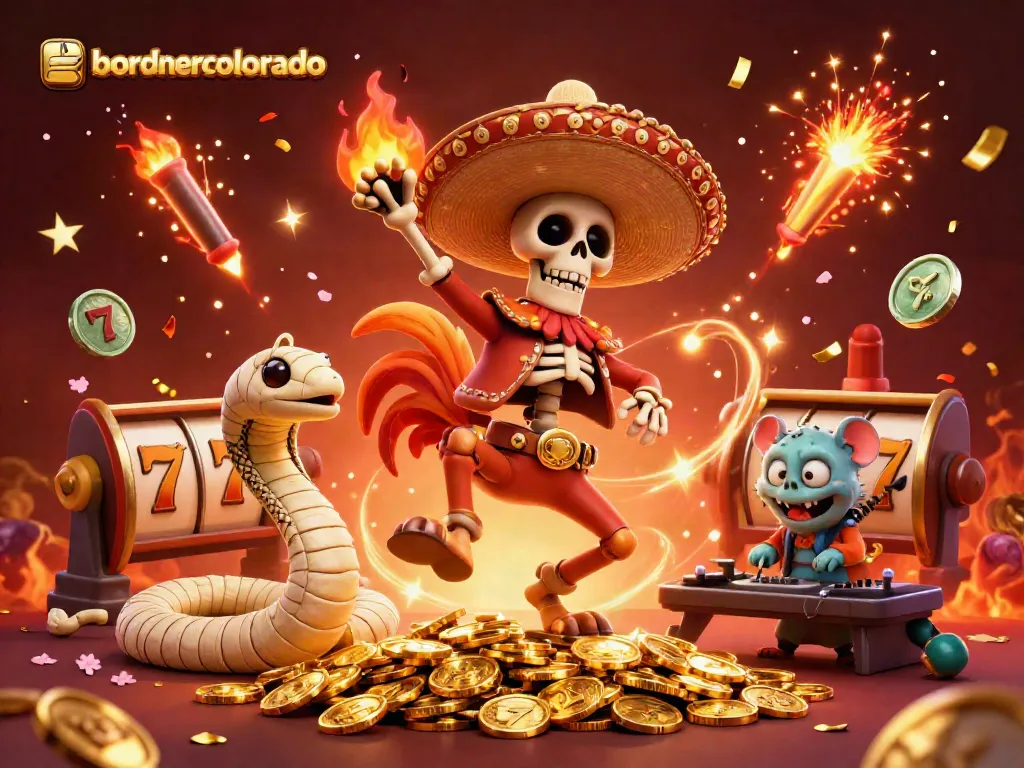 Bordnercolorado shines as a casino illustration with festive characters, celebrating on golden coins.
